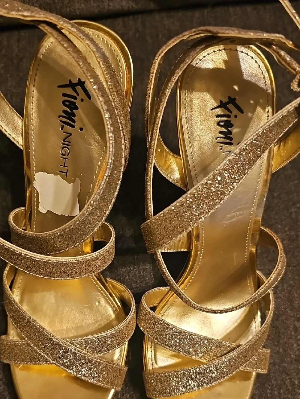 Fioni Night Women's Gold Glitter Strappy 4